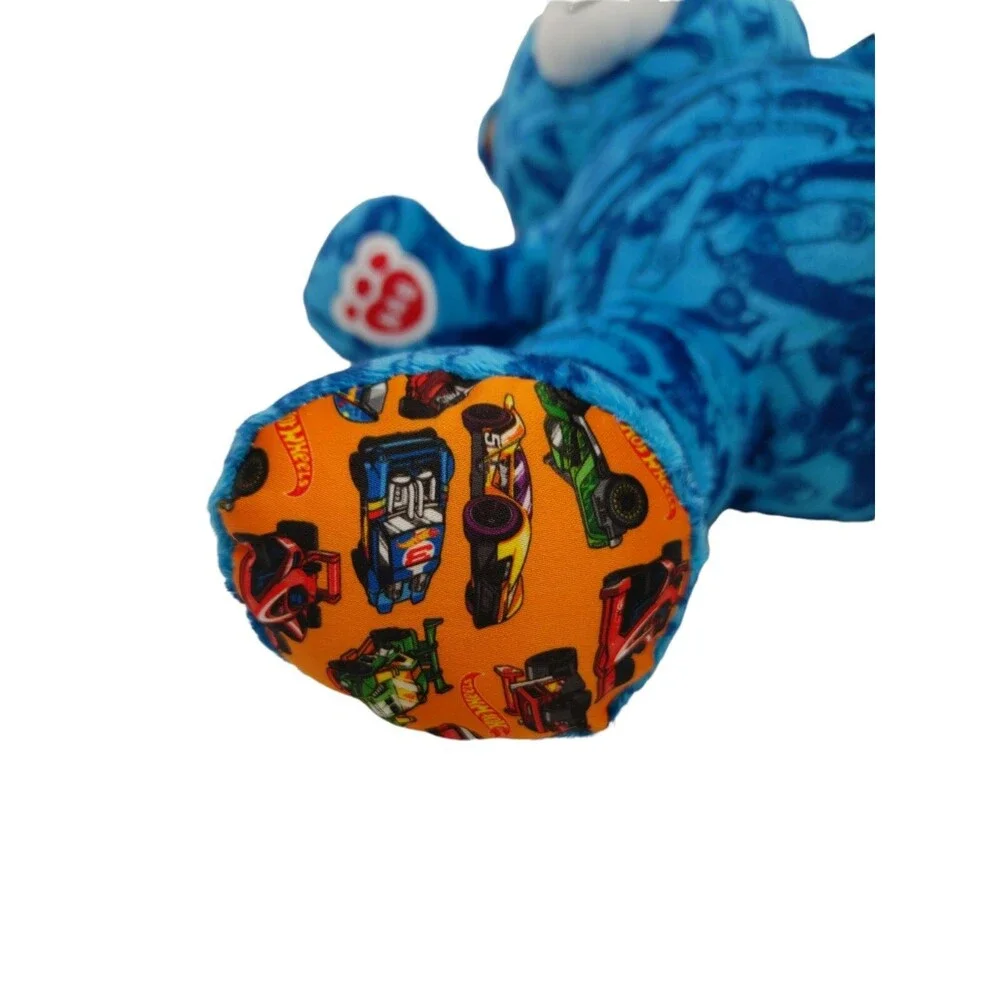 Build A Bear Hot Wheels 50th Anniversary Plush Blue Orange Racing Teddy 16